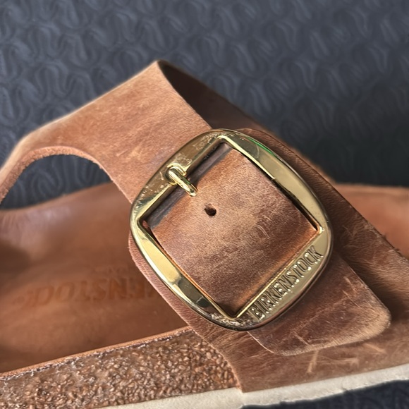 Birkenstock Gizah Big Buckle Oil Rubbed Cognac Brown Leather 37 - Picture 10 of 10